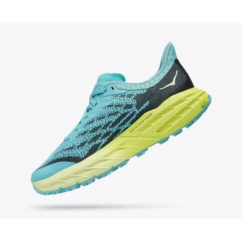 Hoka Speedgoat 5 Women's Running Shoes - Coastal Shade / Green Glow 2 Hoka Speedgoat 5 Women's Running Shoes - Coastal Shade / Green Glow - Image 2