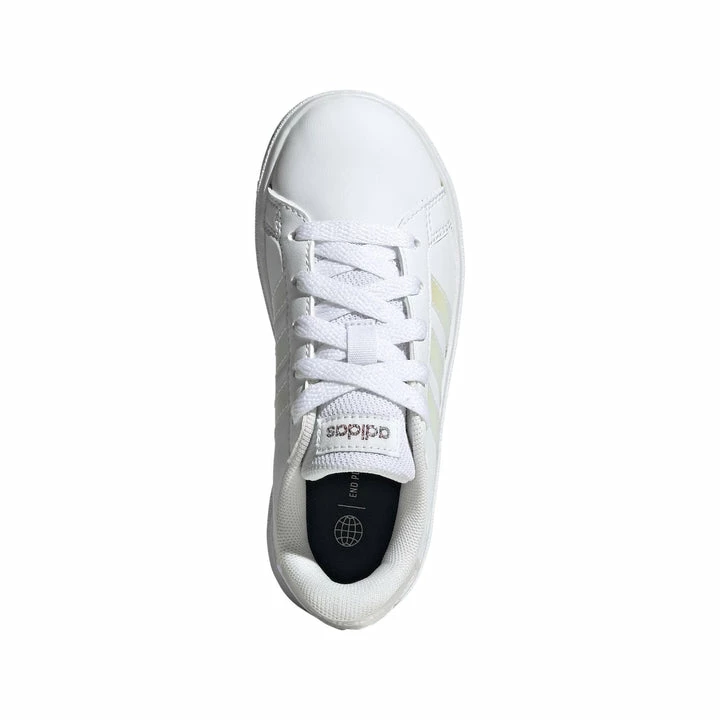Adidas Grand Court 2.0 Youth Tennis Shoes - Ftwwht/Irides/Ftwwht 2 Adidas Grand Court 2.0 Youth Tennis Shoes - Ftwwht/Irides/Ftwwht - Image 2