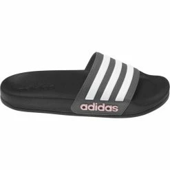 Adidas Adilette Youth Shower Slides - Black/White/Grey