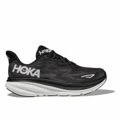 Hoka Clifton 9 Men's Running Shoes - Black / White